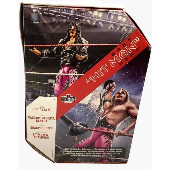 WWE Ultimate Edition Bret "Hit Man" Hart Action Figure 6 Ft With Accessories - Picture 4 of 6